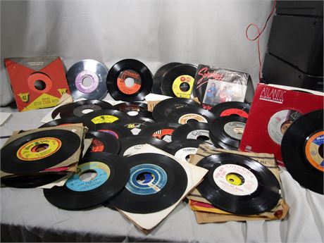 Large 45's Record Collection, Wide Range of Music Favorites