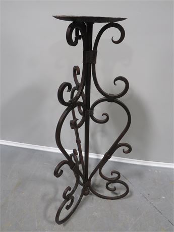 Pedestal Plant Stand Scrolled Wrought Iron