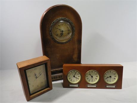 3 Desk/Mantel Clocks