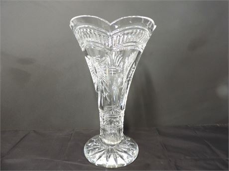 Large Etched Glass Vase