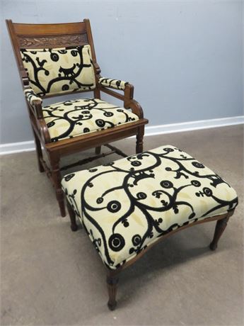 Vintage Chair & Ottoman
