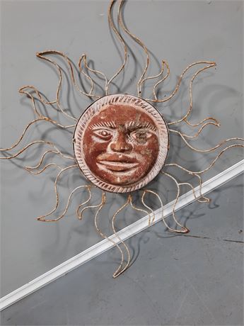 Large Metal Sun Art Piece