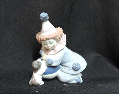 LLADRO 'Pierrot with Puppy' Porcelain Figurine / Box