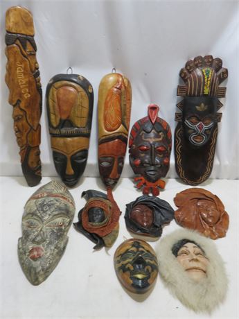 Decorative Tribal Wooden Mask Wall Art
