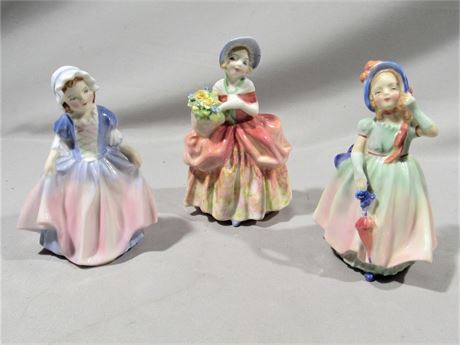 3 Vintage Royal Doulton Figurines - Cissie, Babie & Dinky Do