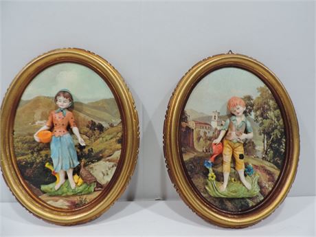 Set of Framed Italian Plaques