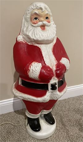 Vintage Santa Claus Lighted Blow Mold Figure Beco 1960s