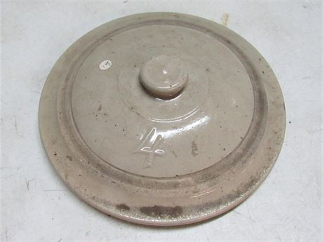 Vintage Stoneware Crock Lid "4"