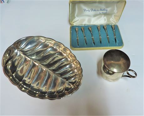Tiffany & Company / Sterling Silver / Leaf Bowl / Cup / Party Picks