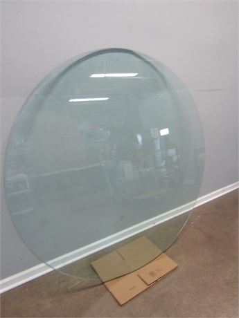 Heavy Beveled Edge Large Round Glass Top Piece