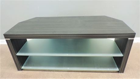 Large TV Stand with Frosted Glass Shelves