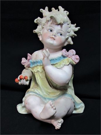 Large Rare Antique Conte & Boehm Piano Baby Bisque Doll - Germany