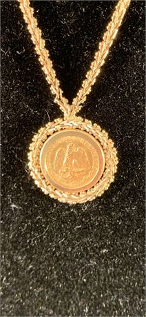 Estados Unidos Mexicanos Coin Pendant and Necklace