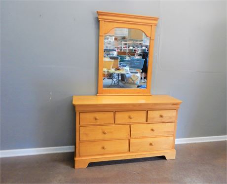 Stanley Oak Dresser with Mirror