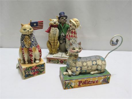 3 Jim Shore Cat Figurines with Original Tags