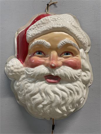 Vintage 1950s Lighted Santa Claus Face Blow Mold