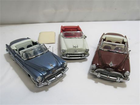 3 - 1:24 Scale Diecast Cars - Danbury Mint Buick & Olds