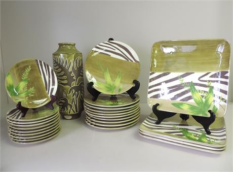 WAVE Tropical Jungle Plates / Vase