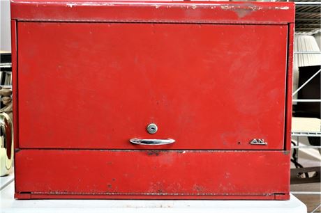 Vintage Tool Box (top half of a stackable set) Fully Loaded with various tools.