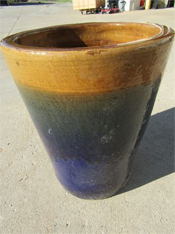Ceramic Planter with Gold and Blue Color Combination