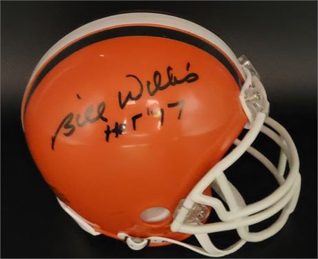 Bill Willis Hand Signed Cleveland Browns Mini Helmet Inscribed HOF