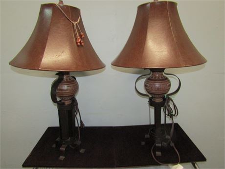 Western Themed Table Lamp Set,
