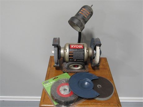 Ryobi BGH6110 1/2" Arbor 6" Bench Grinder with Light and some Accessories