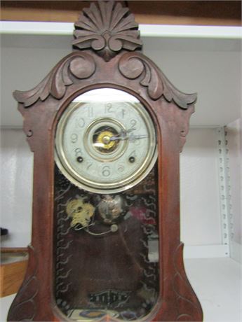 Antique Walnut Mantel Clock by F. Kroeber, New York, circa 1890