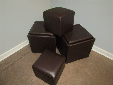Nesting Foot Stool Set, 4 Piece in Chocolate Brown
