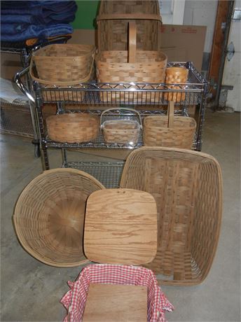 Longaberger Baskets Collection, 9 Total Pieces