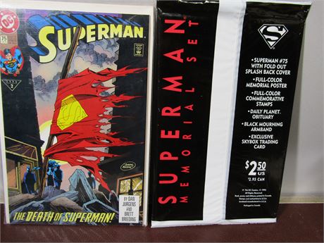 DC Comics, Two Rare "The Death of Superman" #75, One Unopened other High Grade
