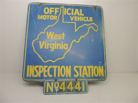 Official Metal Double Sided West Virginia Inspection Sign