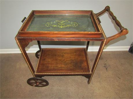 Antique Mahogany Tea Cart