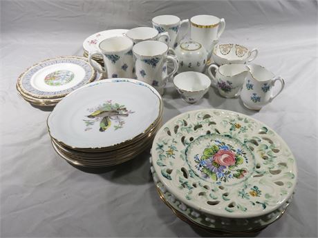Assorted China Plates & Teacups