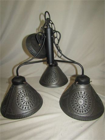 Black 3 Lamp Hanging Metal Light