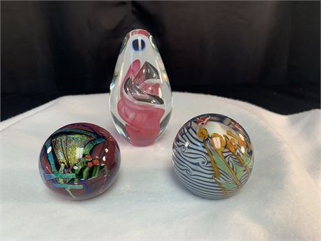 Paper Weights (3) Featuring, Signed, MESSENGER, Signed, TUBER, Signed, BUZZINI