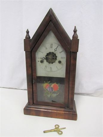 Antique Ansonia Brass & Copper Co. Gothic Steeple Clock