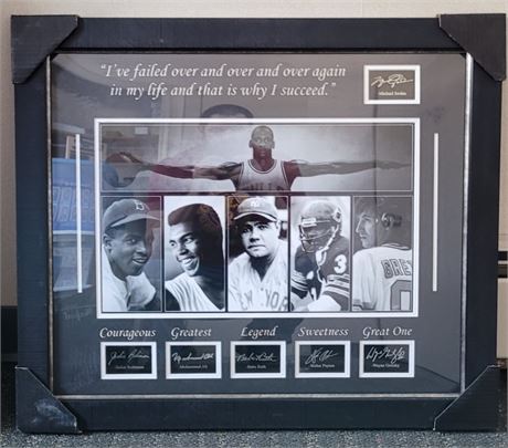 Greatness Framed and Matted Picture Michael Jordan Babe Ruth Walter Payton