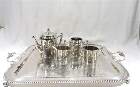 J. A, BABCOCK Quadruple Silver Plated Tea Set / Sheffield