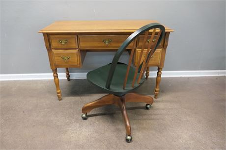 Desk and Rolling Chair