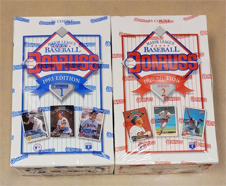 1993 Donruss Baseball Factory Sealed Wax Box of Series 1 and of Series 2