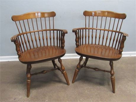 2 Nichols and Stone Arm Dining Chairs