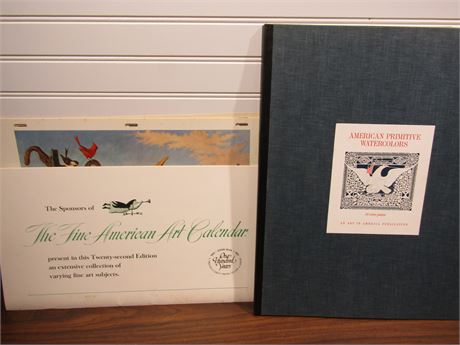 Vintage Art Calendar and American Watercolor Plates