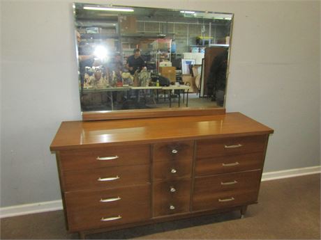 Mid-Century Trible Dresser and Mirror