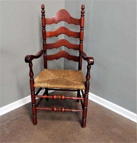 Vintage Wood Rush Seat Chair
