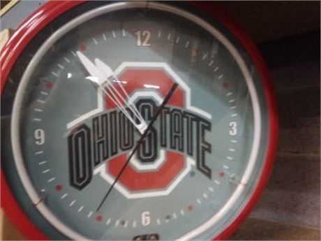Ohio State Neon Wall Clock with Red Case