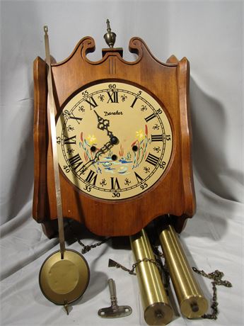 DANEKER WALL CLOCK KEY WOUND WESTMINSTER CHIME WITH KEY