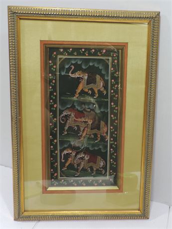 Silk Matte Persian Elephants Print
