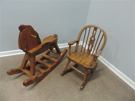 Solid Wood Rocking Horse / Childs Rocking Chair