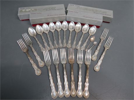 ALVIN Sterling Silver French Scroll Spoons & Forks